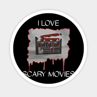 I Love Scary Movies - Red Clapperboard Magnet